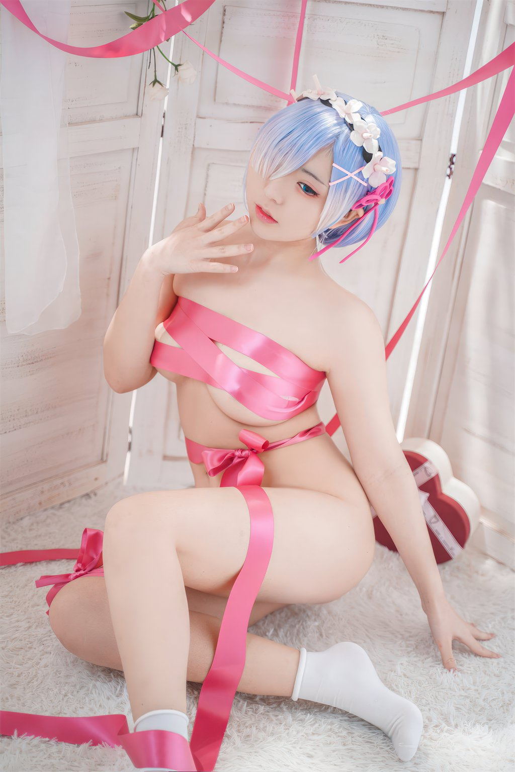 网紅Coser@虎森森 蕾姆丝带 [46P/674MB] 网红写真-第1张