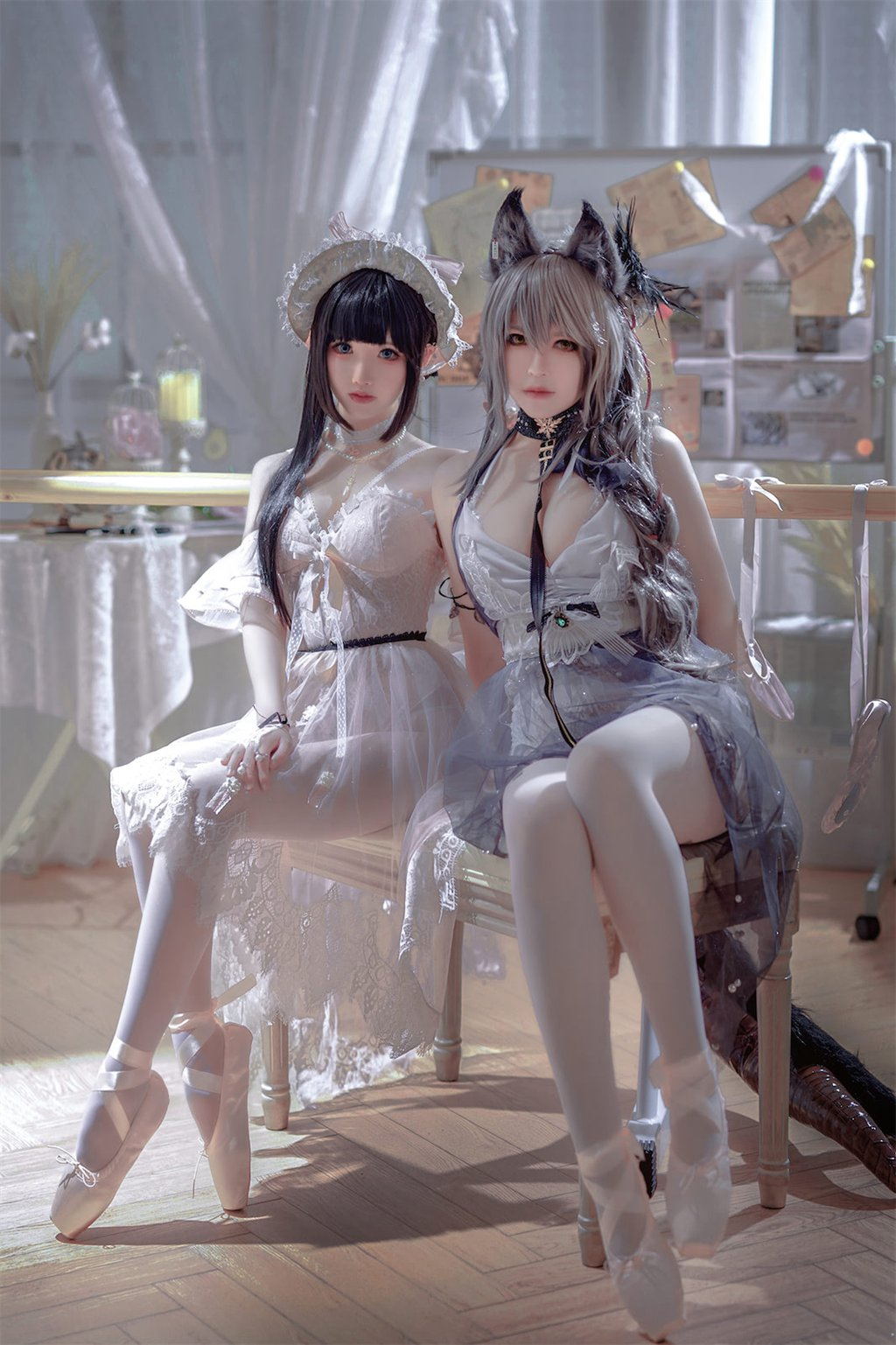 人气动漫Coser@面饼仙儿&半半子 Arknights 黑x森蚺バレエ [56P/484MB] 网红写真-第2张