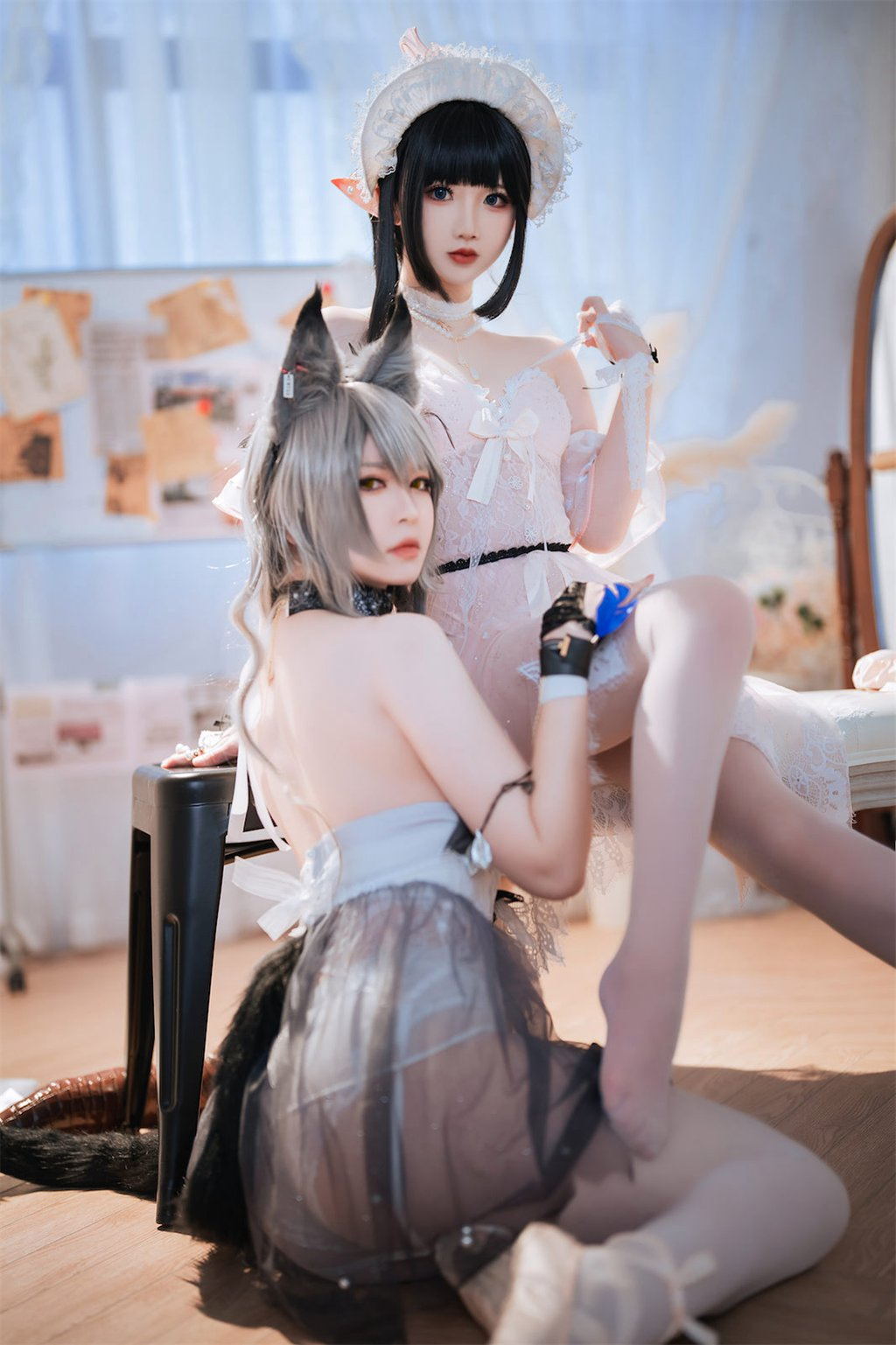 人气动漫Coser@面饼仙儿&半半子 Arknights 黑x森蚺バレエ [56P/484MB] 网红写真-第1张