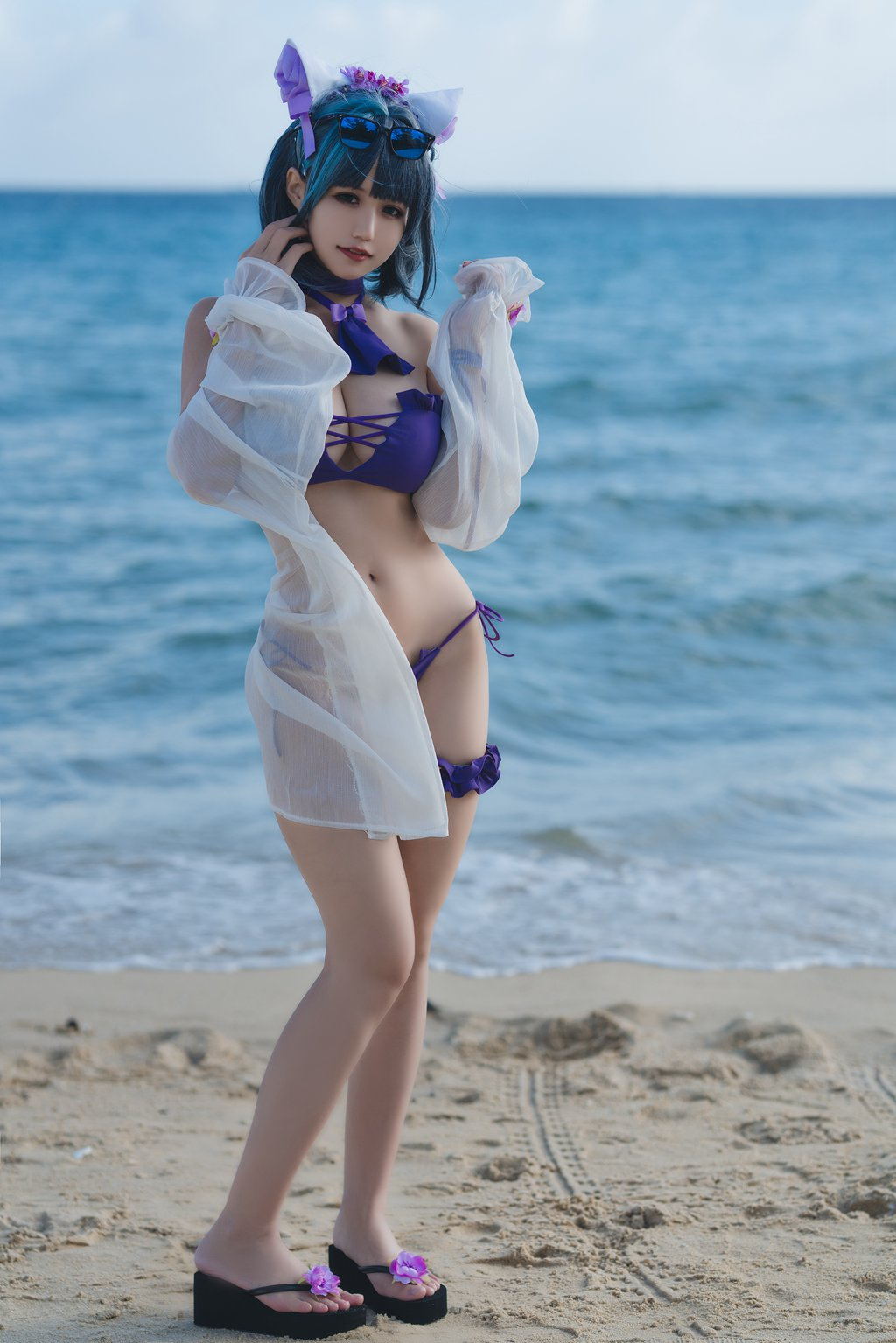 人气Coser@小仓千代w NO.044 – 1月舰长 柴郡泳装 [22P-78 MB] 网红写真-第2张